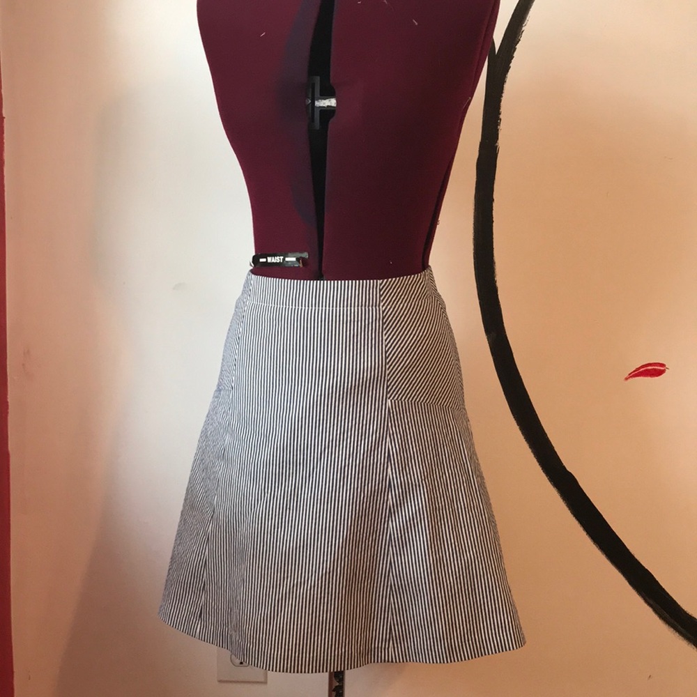 Blue and White A Line Skirt